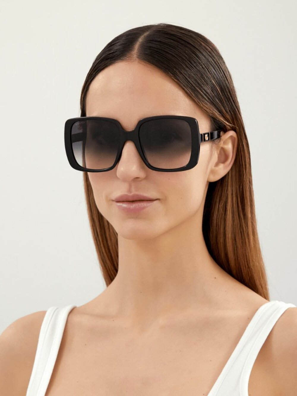 NEW GUCCI GG0632S 001 BLACK GREY GRADIENT OVERSIZED SQUARE SUNGLASSES